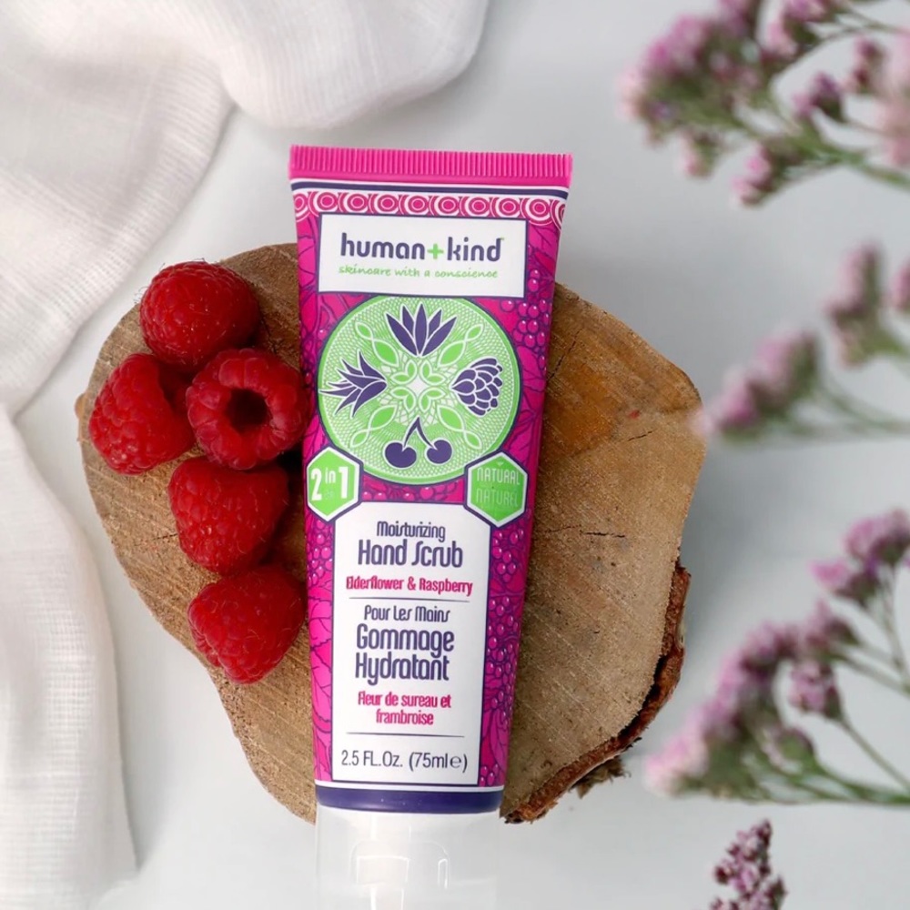 Human+ kind Hand scrub elderflower and raspberry, 2.5 fl oz